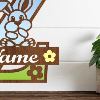 Intra απο ξύλο plywood 3mm-4mm πάχος Κουνελάκι κεφαλαίο μονόγραμμα Γράμμα Z Δίασταση 30x20 cm INTRAFABR-72792227 - Image 1