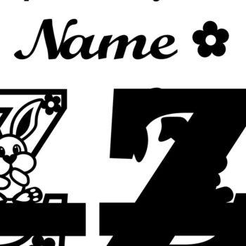 Intra απο ξύλο plywood 3mm-4mm πάχος Κουνελάκι κεφαλαίο μονόγραμμα Γράμμα Z Δίασταση 30x20 cm INTRAFABR-72792227 - Image 2