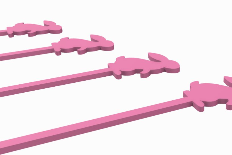 Intra απο ξύλο plywood 3mm-4mm πάχος Bunny Drink Stirrer με  Δίασταση 15x15 cm INTRAFABR-118062733