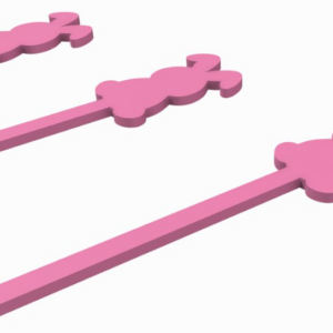 Intra απο ξύλο plywood 3mm-4mm πάχος Bunny Drink Stirrer με  Δίασταση 15x15 cm INTRAFABR-118062824