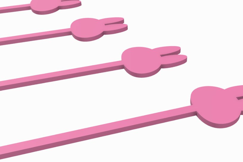 Intra απο ξύλο plywood 3mm-4mm πάχος Bunny Drink Stirrer με  Δίασταση 15x15 cm INTRAFABR-118063073