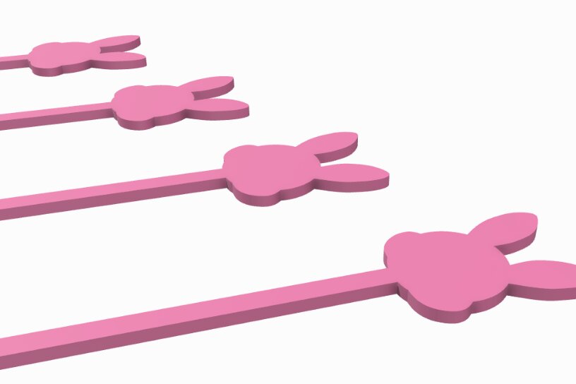 Intra απο ξύλο plywood 3mm-4mm πάχος Bunny Drink Stirrer με  Δίασταση 15x15 cm INTRAFABR-118063243