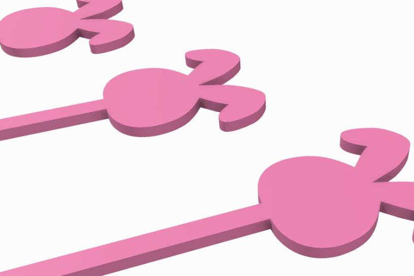 Intra απο ξύλο plywood 3mm-4mm πάχος Bunny Drink Stirrer με  Δίασταση 15x15 cm INTRAFABR-118062685