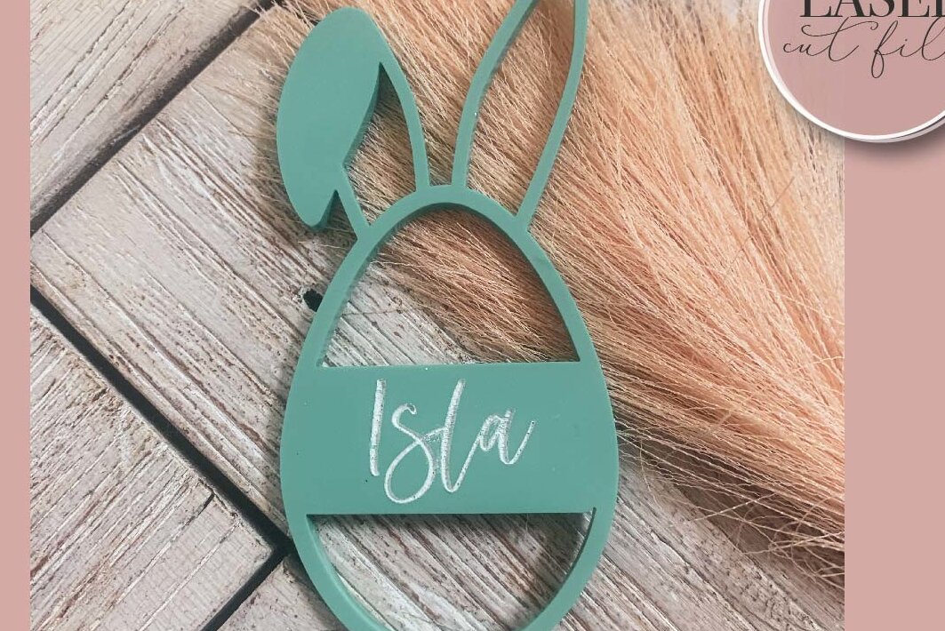 Intra απο ξύλο plywood 3mm-4mm πάχος Bunny Ears Basket Tag  Δίασταση 4x4 cm INTRAFABR-74515998