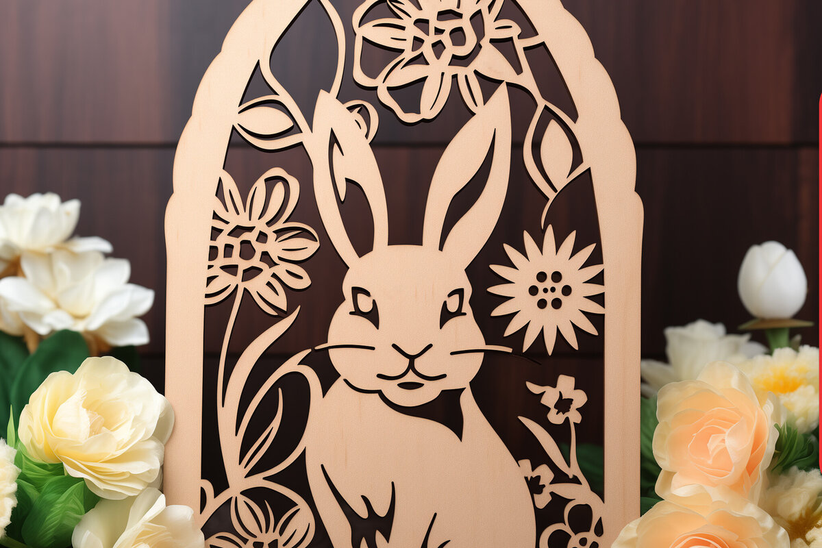 Intra απο ξύλο plywood 3mm-4mm πάχος Κουνελάκι Πασχαλινή Διακόσμηση Δίασταση 4x4 cm INTRAFABR-90178205