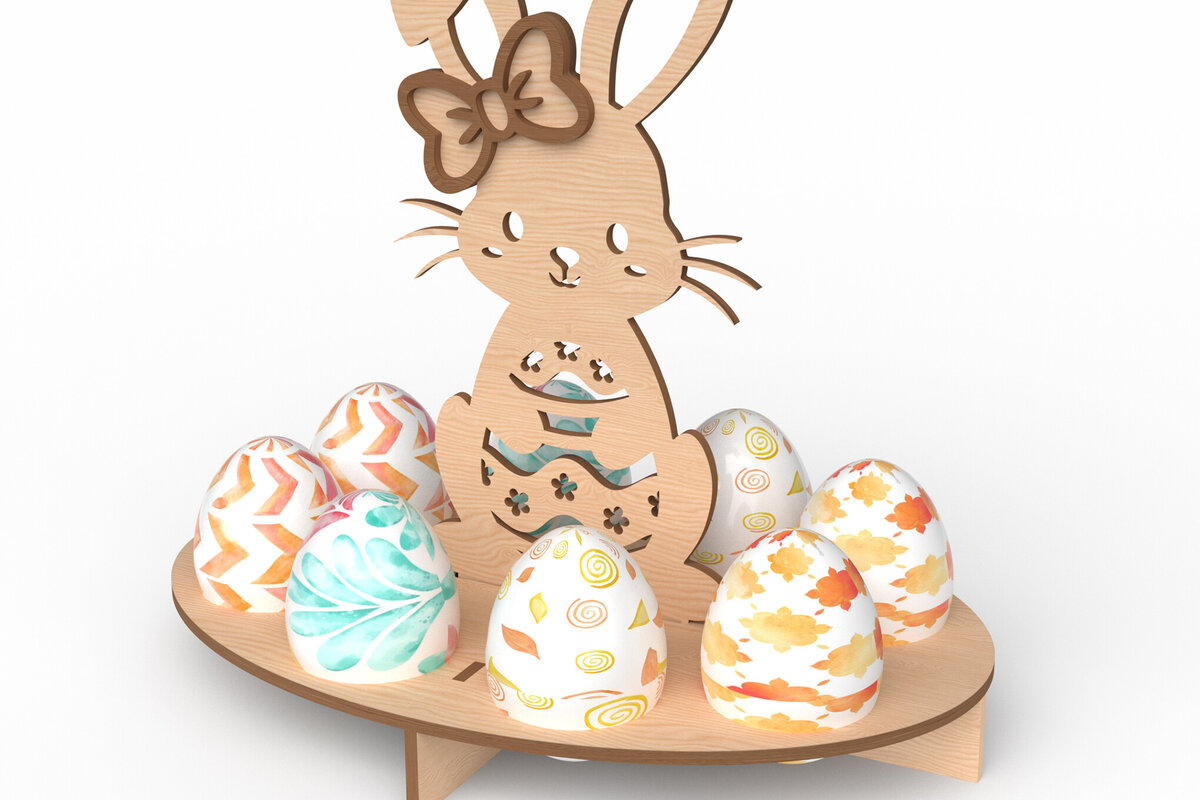 Intra απο ξύλο plywood 3mm-4mm πάχος Μπάνι Πασχαλινή Αυγοθήκη με Δίασταση 30x20 cm INTRAFABR-116522998