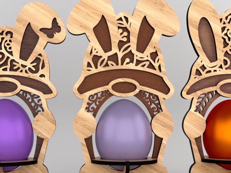 Intra απο ξύλο plywood 3mm-4mm πάχος Πασχαλινές Αυγοθήκες λαγουδάκι Δίασταση 15x15 cm INTRAFABR-116666247