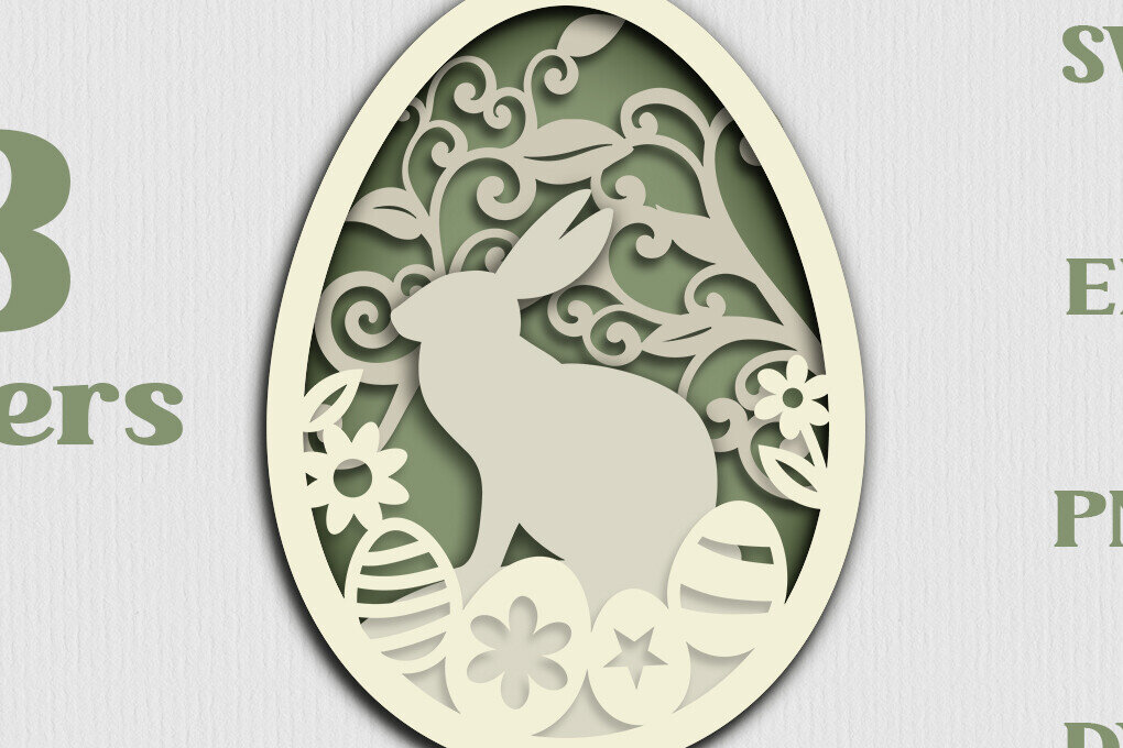 Intra απο ξύλο plywood 3mm-4mm πάχος Αυγά και λουλούδια λαγουδάκι 3 στρώσεις Δίασταση 15x15 cm INTRAFABR-117820669