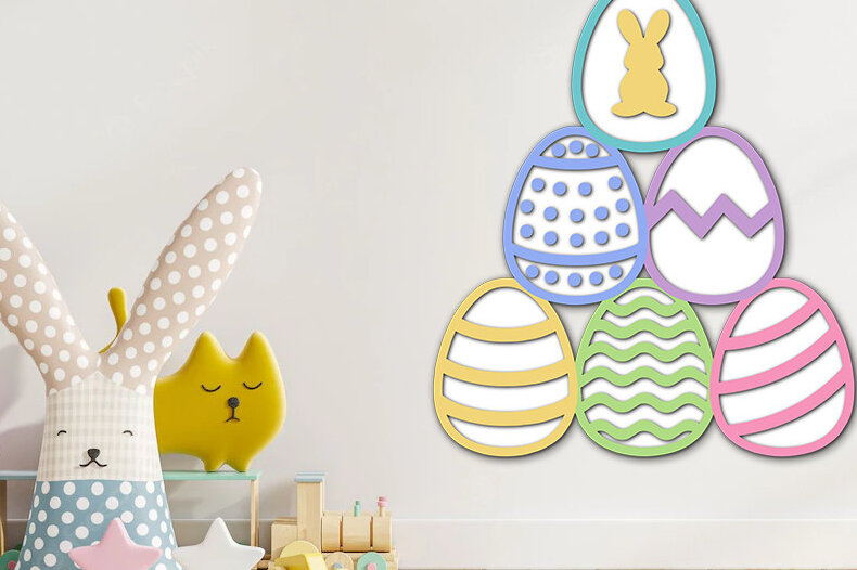 Intra απο ξύλο plywood 3mm-4mm πάχος με Tringle Bunny Eggs Δίασταση 15x15 cm INTRAFABR-56160202