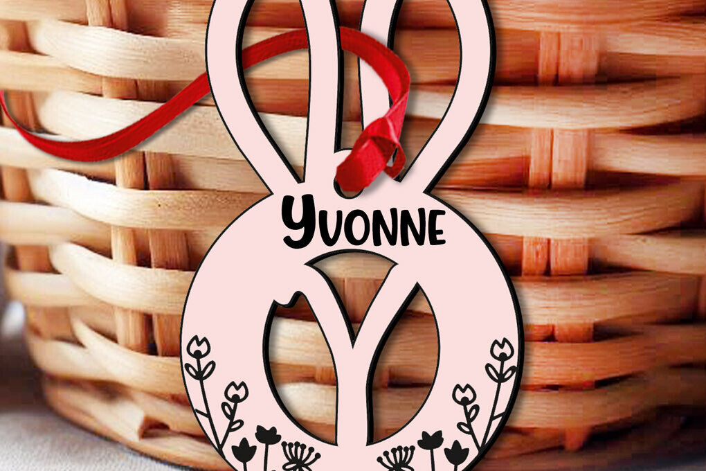 Intra απο ξύλο plywood 3mm-4mm πάχος Μπάνι Λέιζερ Γράμμα Y Πασχαλινό καλάθι Ετικέτα Δίασταση 8x8 cm INTRAFABR-118450674 - Image 1