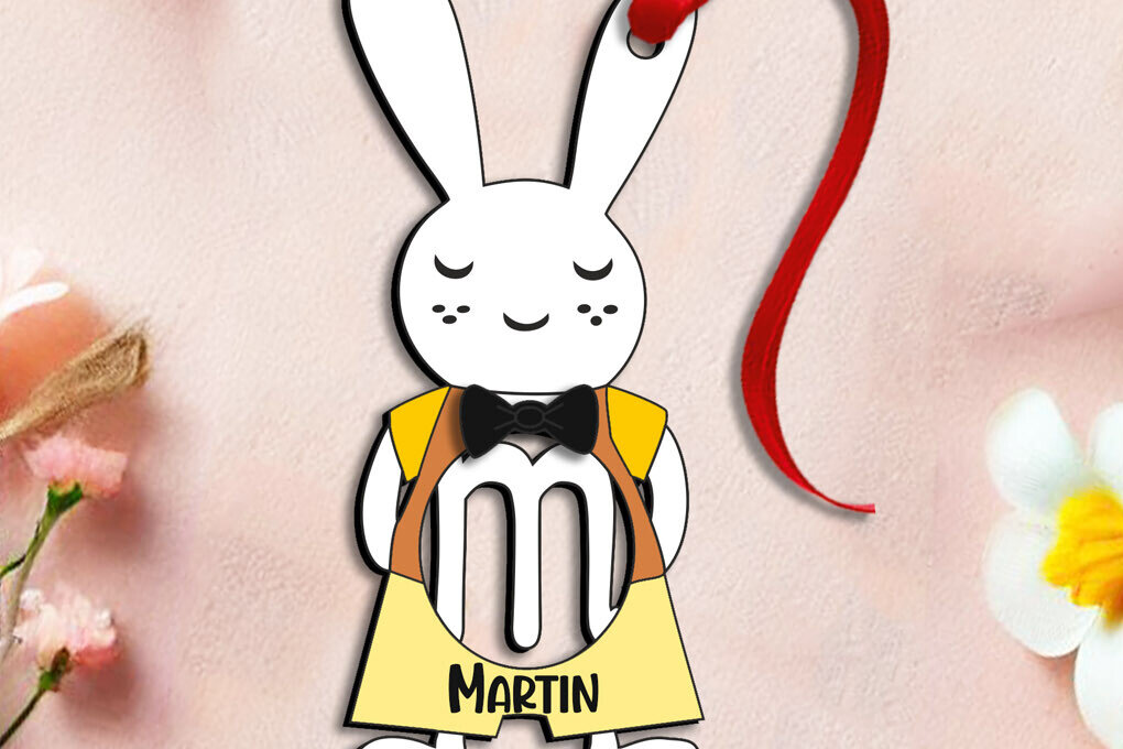 Intra απο ξύλο plywood 3mm-4mm πάχος Μπάνι Γράμμα Μ Πασχαλινό Καλάθι Ετικέτα Λέιζερ Δίασταση 8x8 cm INTRAFABR-114760012