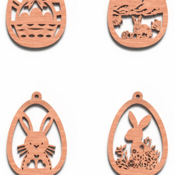 Intra απο ξύλο plywood 3mm-4mm πάχος Διακοσμητικά λαγουδάκι , Πασχαλινή Δίασταση 8x8 cm INTRAFABR-119064698 - Image 2