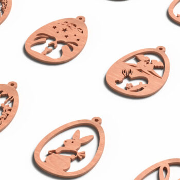 Intra απο ξύλο plywood 3mm-4mm πάχος Διακοσμητικά λαγουδάκι , Πασχαλινή Δίασταση 8x8 cm INTRAFABR-119064698 - Image 5