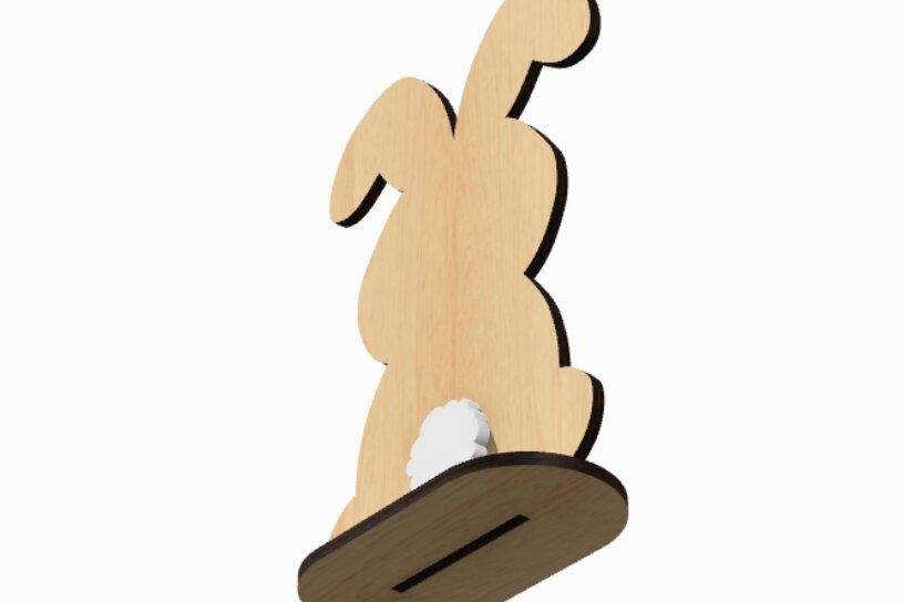 Intra απο ξύλο plywood 3mm-4mm πάχος Bunny Sign Δίασταση 3x3 cm INTRAFABR-117155798