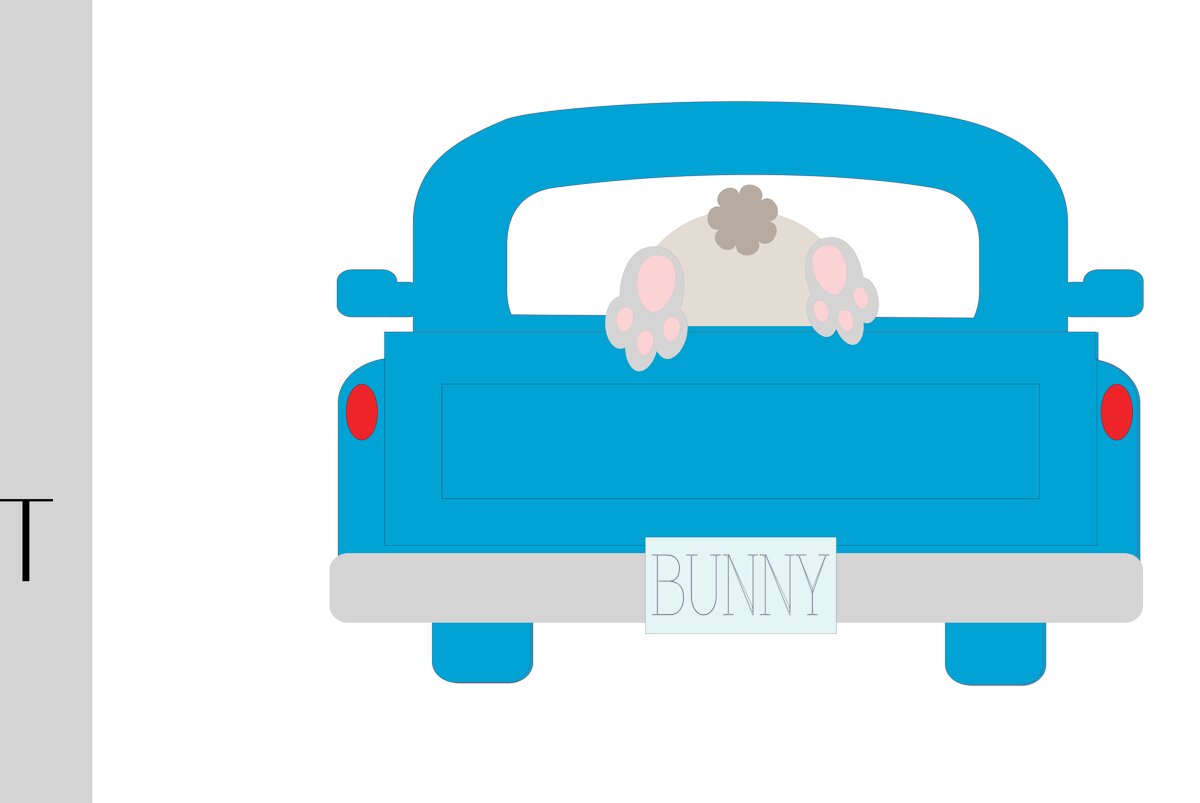 Intra απο ξύλο plywood 3mm-4mm πάχος Bunny Truck Δίασταση 15x15 cm INTRAFABR-26398748