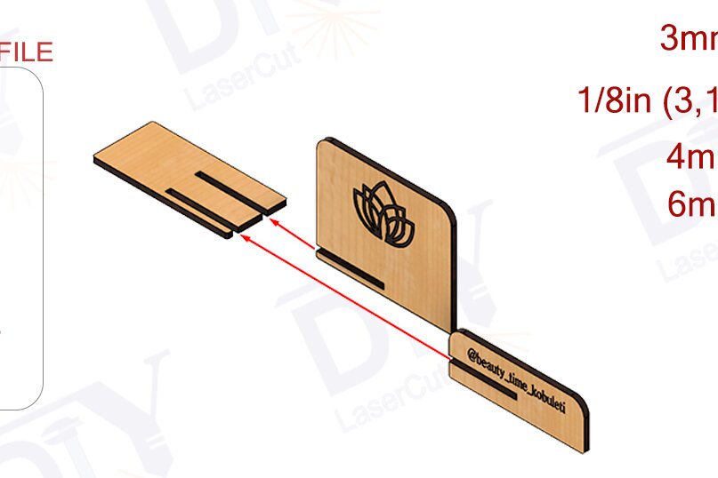 Intra απο ξύλο plywood 3mm-4mm πάχος Κάτοχος επαγγελματικής κάρτας Δίασταση 15x15 cm INTRAFABR-110830114