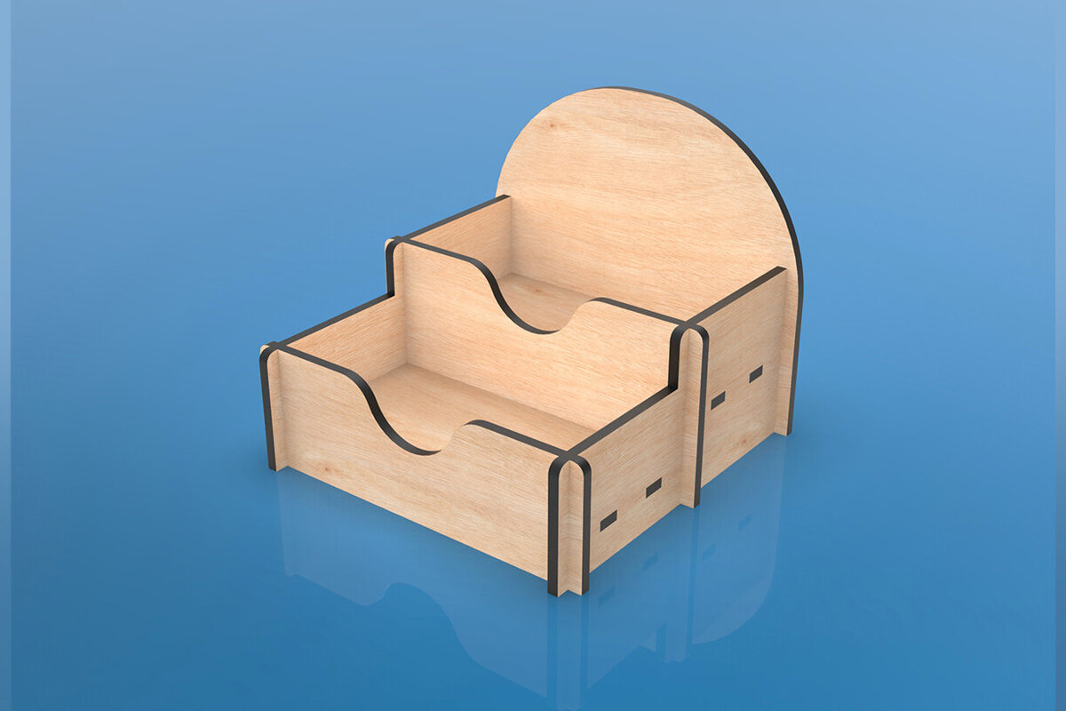 Intra απο ξύλο plywood 3mm-4mm πάχος κοπής με λέιζερ θήκη επαγγελματικής κάρτας Δίασταση 15x15 cm INTRAFABR-108320729 - Image 3