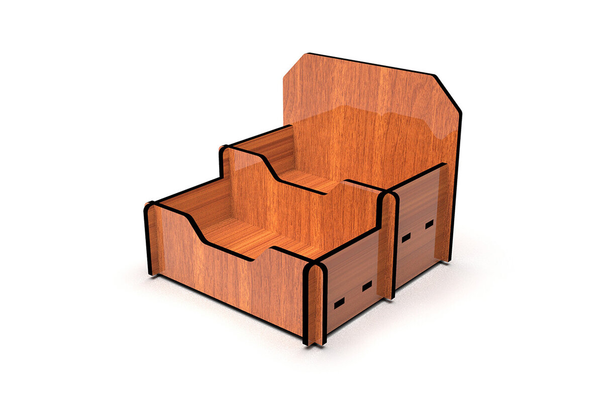 Intra απο ξύλο plywood 3mm-4mm πάχος κοπής με λέιζερ θήκη επαγγελματικής κάρτας Δίασταση 15x15 cm INTRAFABR-108320902 - Image 2