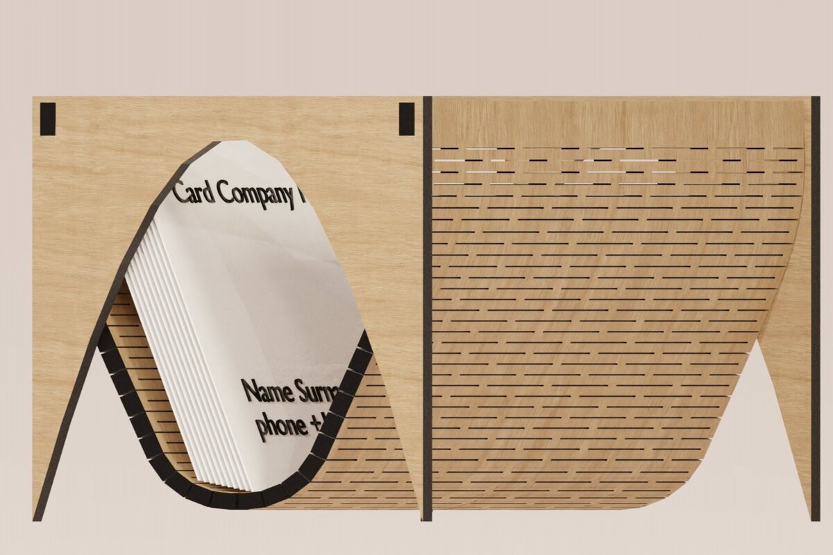Intra απο ξύλο plywood 3mm-4mm πάχος κοπής με λέιζερ θήκη επαγγελματικής κάρτας Δίασταση 30x20 cm INTRAFABR-113818059 - Image 4