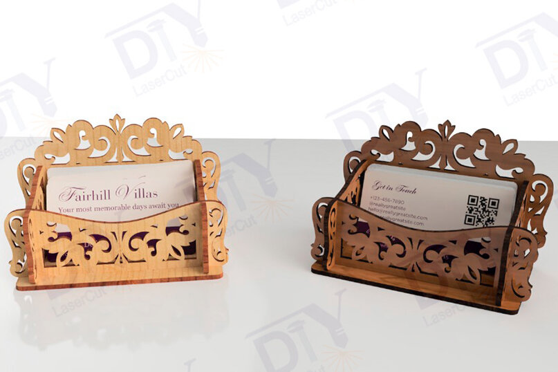 Intra απο ξύλο plywood 3mm-4mm πάχος κοπής με λέιζερ θήκη επαγγελματικής κάρτας Δίασταση 15x15 cm INTRAFABR-118133718 - Image 2