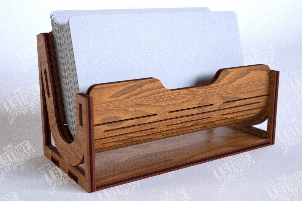 Intra απο ξύλο plywood 3mm-4mm πάχος Κάτοχος επαγγελματικής κάρτας | Αξεσουάρ γραφείου Δίασταση 15x15 cm INTRAFABR-112681336 - Image 1