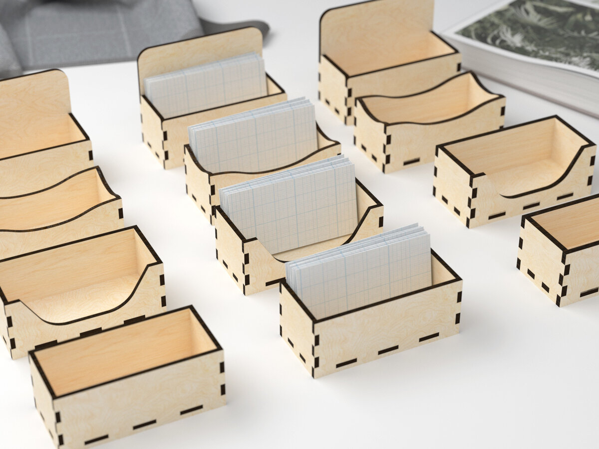 Intra απο ξύλο plywood 3mm-4mm πάχος Κάτοχος επαγγελματικής κάρτας Δίασταση 15x15 cm INTRAFABR-27209716 - Image 3