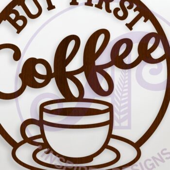 Intra απο ξύλο plywood 3mm-4mm πάχος Αλλά First Coffee and Wine Wall Sign, Δίασταση 10x10 cm INTRAFABR-123871380 - Image 1