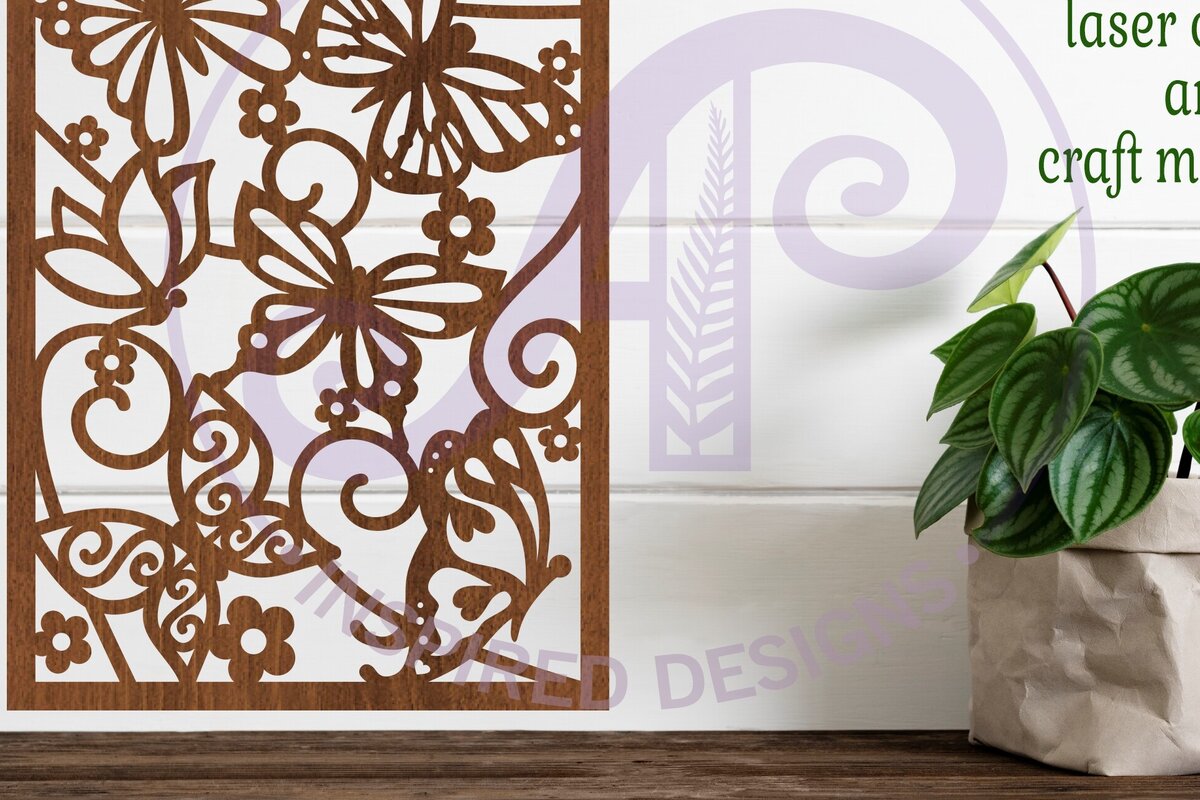 Intra απο ξύλο plywood 3mm-4mm πάχος Πινακίδα τοίχου Α4 Πεταλούδες, . Δίασταση 11x11 cm INTRAFABR-81477573