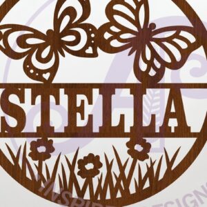 Intra απο ξύλο plywood 3mm-4mm πάχος Πινακίδα ονόματος πεταλούδων Σημάδι κοπής με λέιζερ Δίασταση 6x6 cm INTRAFABR-124951982