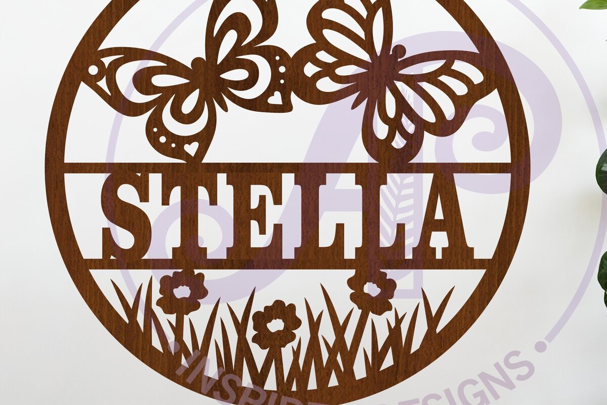 Intra απο ξύλο plywood 3mm-4mm πάχος Πινακίδα ονόματος πεταλούδων Σημάδι κοπής με λέιζερ Δίασταση 6x6 cm INTRAFABR-124951982