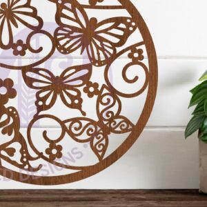 Intra απο ξύλο plywood 3mm-4mm πάχος Πινακίδα τέχνης τοίχου πεταλούδων, Δίασταση 10x10 cm INTRAFABR-79109188