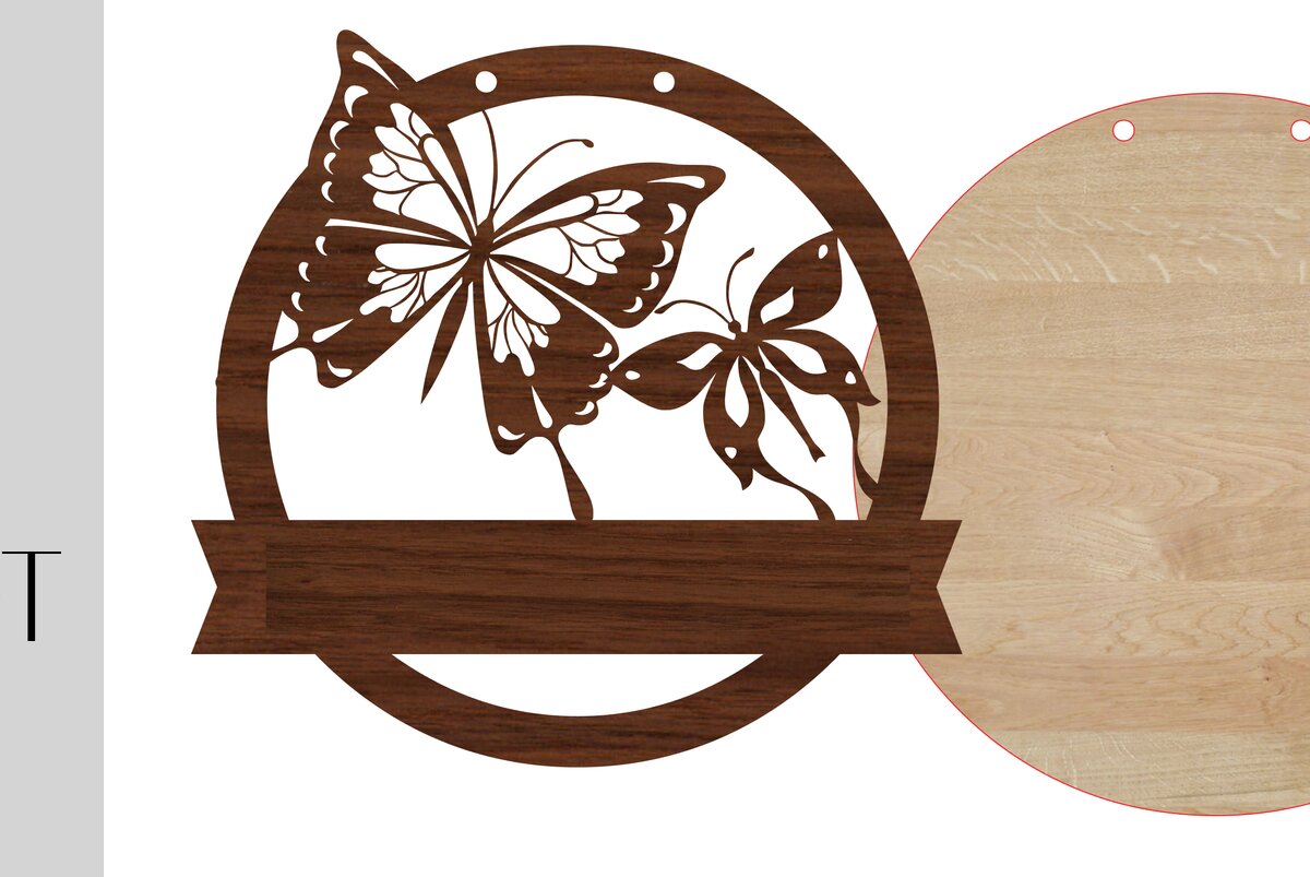 Intra απο ξύλο plywood 3mm-4mm πάχος Πεταλούδες καλωσορίσματος σημάδι και κενό Δίασταση 9x9 cm INTRAFABR-14177843