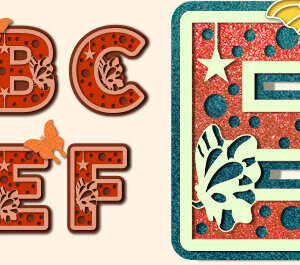 Intra απο ξύλο plywood 3mm-4mm πάχος Butterfly 3D Alphabet Δίασταση 30x20 cm INTRAFABR-74001049