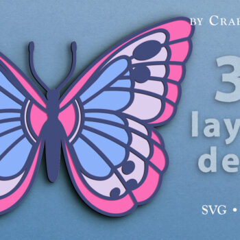 Intra απο ξύλο plywood 3mm-4mm πάχος αποκοπής 3D Layered Butterfly Δίασταση 7x7 cm INTRAFABR-67876166 - Image 1