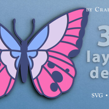Intra απο ξύλο plywood 3mm-4mm πάχος αποκοπής 3D Layered Butterfly Δίασταση 7x7 cm INTRAFABR-67876086 - Image 1