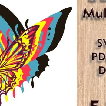 Intra απο ξύλο plywood 3mm-4mm πάχος κοπής πολλαπλών επιπέδων Butterfly 3D Δίασταση 250x250 cm INTRAFABR-109001329 - Image 3