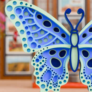 Intra απο ξύλο plywood 3mm-4mm πάχος Πεταλούδα 3D Πολυεπίπεδη κούρα Δίασταση 20x30 cm INTRAFABR-97337871 - Image 1