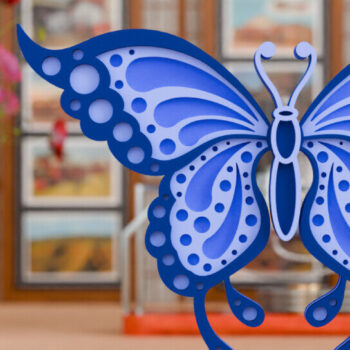 Intra απο ξύλο plywood 3mm-4mm πάχος Πεταλούδα 3D Πολυεπίπεδη κούρα Δίασταση 20x30 cm INTRAFABR-97931333 - Image 3