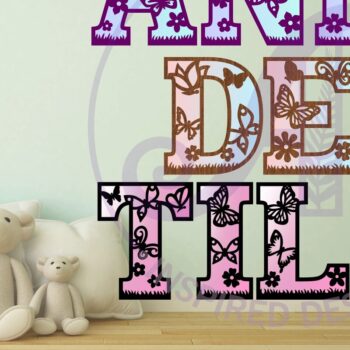Intra απο ξύλο plywood 3mm-4mm πάχος Butterfly Alphabet 52 γραμμάτων στρώσεων Δίασταση 5x5 cm INTRAFABR-100083121 - Image 2