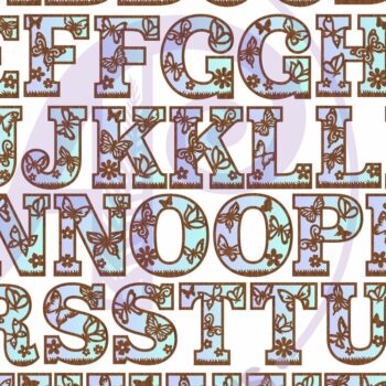 Intra απο ξύλο plywood 3mm-4mm πάχος Butterfly Alphabet 52 γραμμάτων στρώσεων Δίασταση 5x5 cm INTRAFABR-100083121 - Image 4
