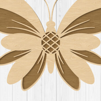 Intra απο ξύλο plywood 3mm-4mm πάχος τέχνης τοίχου πεταλούδας και λουλουδιών Δίασταση 30x20 cm INTRAFABR-112746913 - Image 10