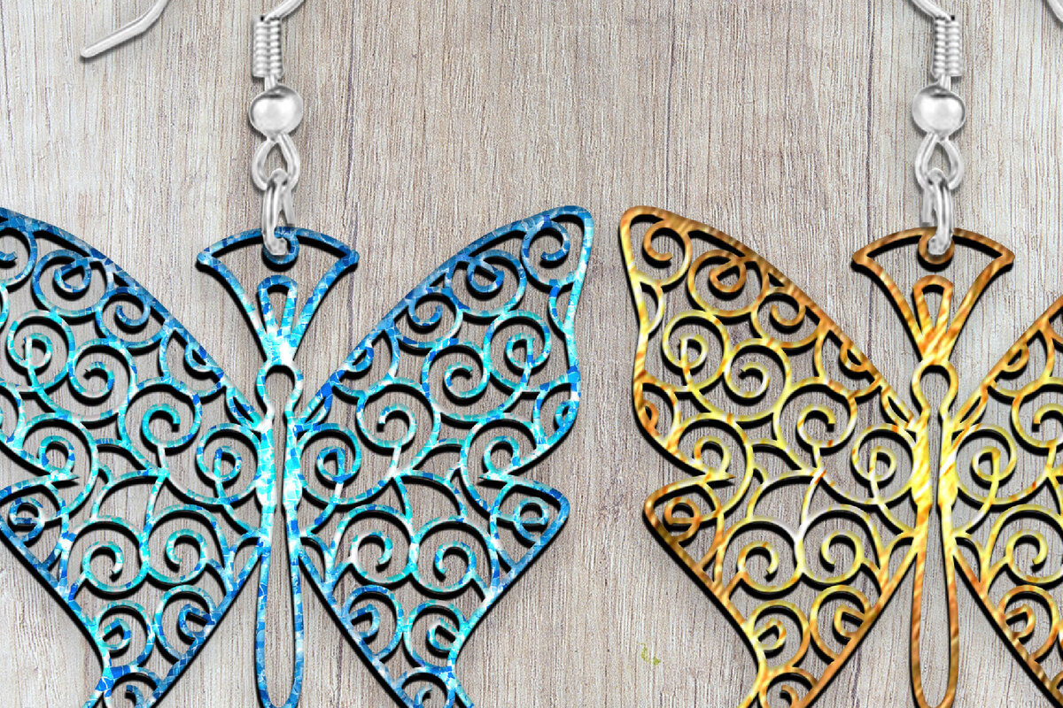 Intra απο ξύλο plywood 3mm-4mm πάχος Σκουλαρίκια Butterfly Boho . Δίασταση 4x4 cm INTRAFABR-121048286