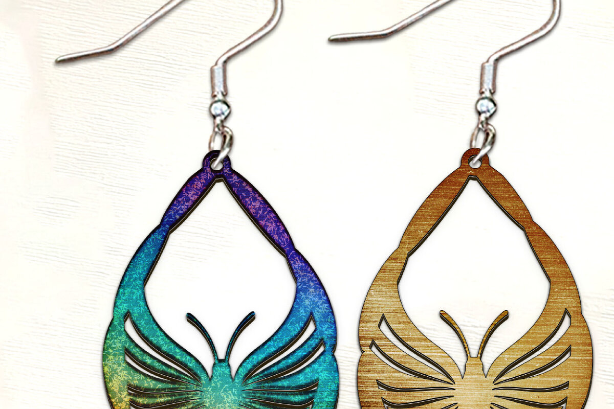 Intra απο ξύλο plywood 3mm-4mm πάχος Σκουλαρίκια Butterfly Boho . Δίασταση 4x4 cm INTRAFABR-123583689