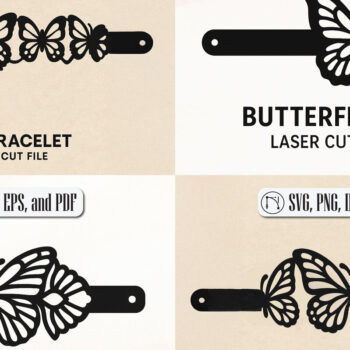 Intra απο ξύλο plywood 3mm-4mm πάχος Βραχιόλι πεταλούδας Cut  Δίασταση 5x5 cm INTRAFABR-120576273 - Image 1