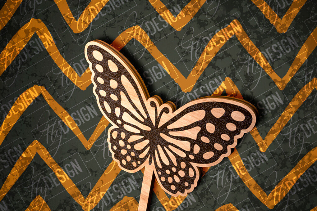 Intra απο ξύλο plywood 3mm-4mm πάχος Σχέδιο κοπής με λέιζερ Topper Cake Butterfly Δίασταση 30x20 cm INTRAFABR-81267615 - Image 1