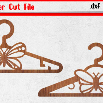 Intra απο ξύλο plywood 3mm-4mm πάχος Κρεμάστρα ρούχων Butterfly κοπής με λέιζερ Δίασταση 30x20 cm INTRAFABR-119350501 - Image 1