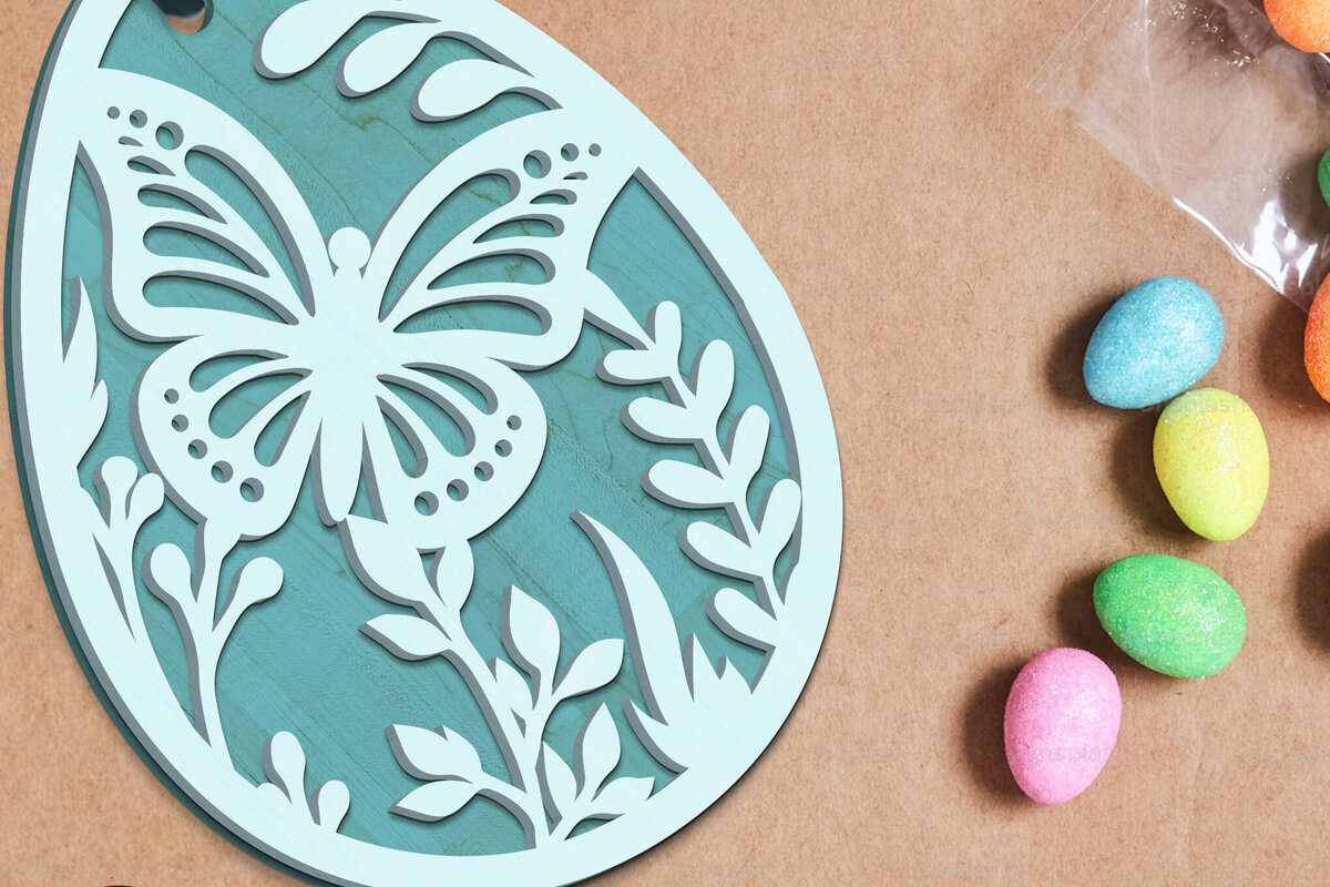 Intra απο ξύλο plywood 3mm-4mm πάχος Διακοσμητική Πασχαλινή Ετικέτα πεταλούδας Δίασταση 3x4 cm INTRAFABR-115597472