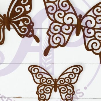 Intra απο ξύλο plywood 3mm-4mm πάχος Σχέδια πεταλούδων Επιγραφές τοίχου, Δίασταση 10x10 cm INTRAFABR-114693636 - Image 1