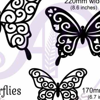 Intra απο ξύλο plywood 3mm-4mm πάχος Σχέδια πεταλούδων Επιγραφές τοίχου, Δίασταση 10x10 cm INTRAFABR-114693636 - Image 3