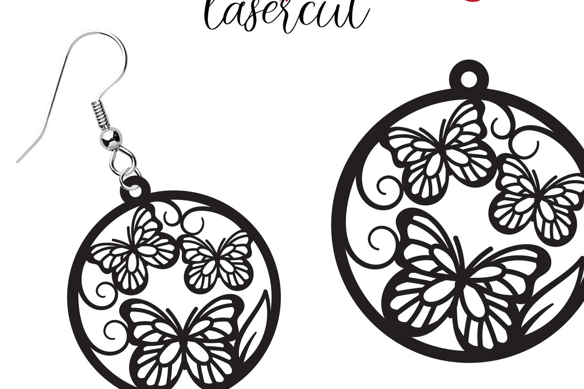 Intra απο ξύλο plywood 3mm-4mm πάχος Σκουλαρίκι πεταλούδας  Δίασταση 3x3 cm INTRAFABR-115324718